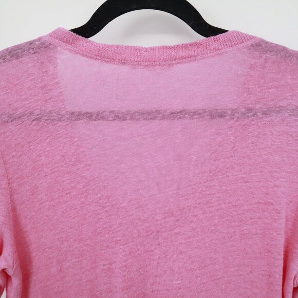 Elan Linen Top Womens S Bubblegum Pink Girly Elevated Basic Preppy Barbie Staple - Picture 10 of 16